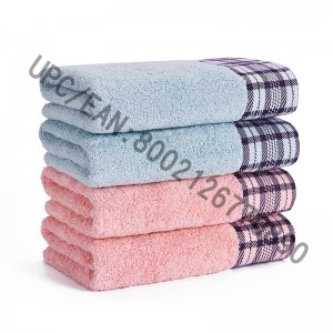 Ensemble de serviettes de bain JMD TEXTILE, Serviette en jacquard de style britannique, 4 pièces, grandes serviettes de bain, 100% coton, convient à la piscine, au gymnase, à l'hôtel, au voyage, au dortoir universitaire