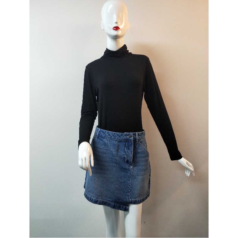 JUPE DENIM LAVAN CLAIR POUR FEMMES RLWSK0001M