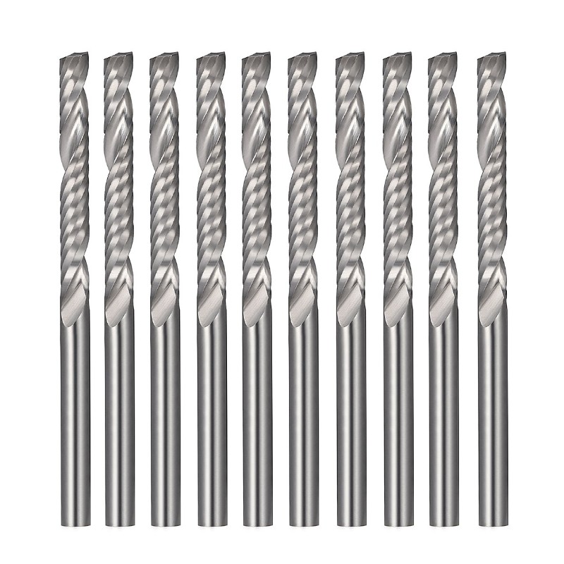 Mèches de routeur CNC, Fraise en bout à cannelure simple 1/8 ”pour bois, nylon, résine, ABS, acrylique, PVC, MDF