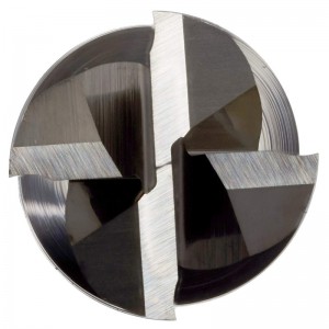 Fraise en bout en carbure monobloc extra-long, 4 cannelures, queue de 1/4 \