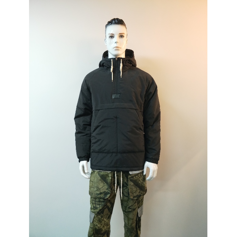 VESTE PUFFER À CAPUCHE NOIRE RLMPC0014