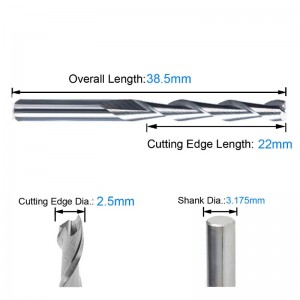 Fraises en bout carbure, diam. De la queue, 1/8 \