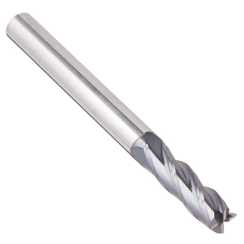 Fraise en bout en carbure monobloc, revêtue d'AlTiN, 4 dents, diamètre de 3/16 