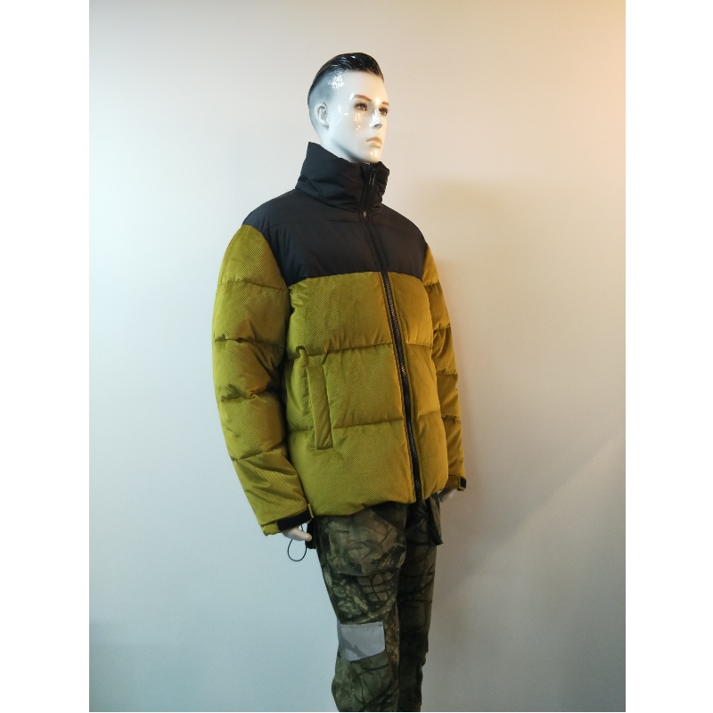 VESTE PUFFER POUR HOMME CONTRASTE JAUNE ET NOIR RLMPC0020N