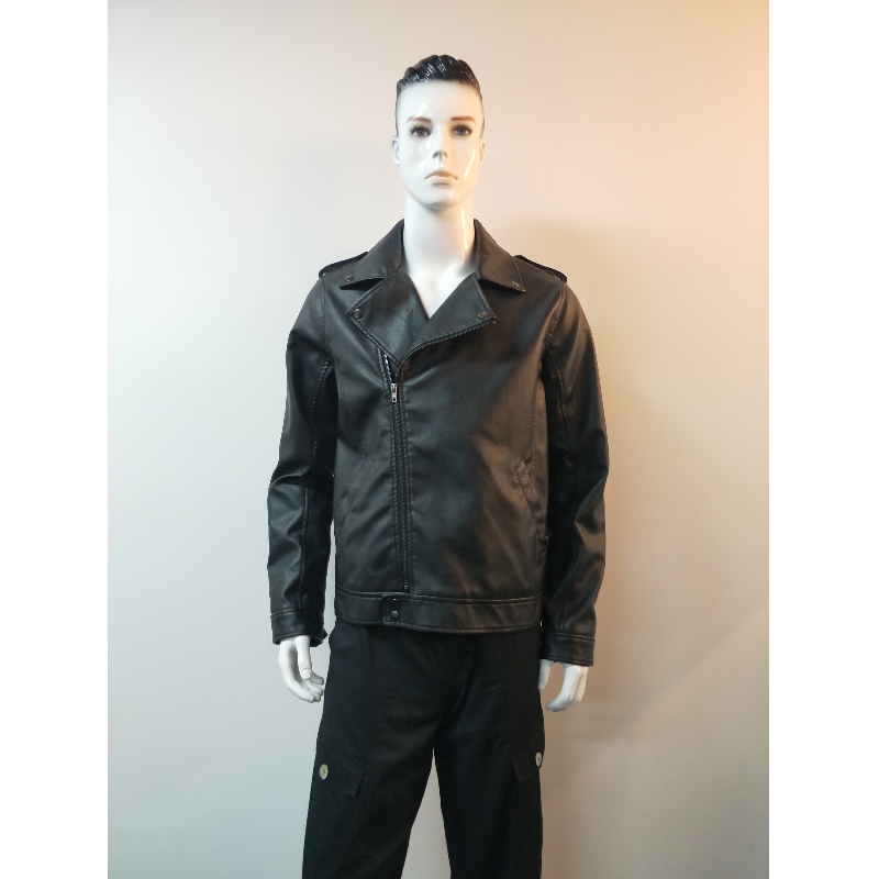 VESTE BIKER PU NOIR HOMME RLMPJ0001