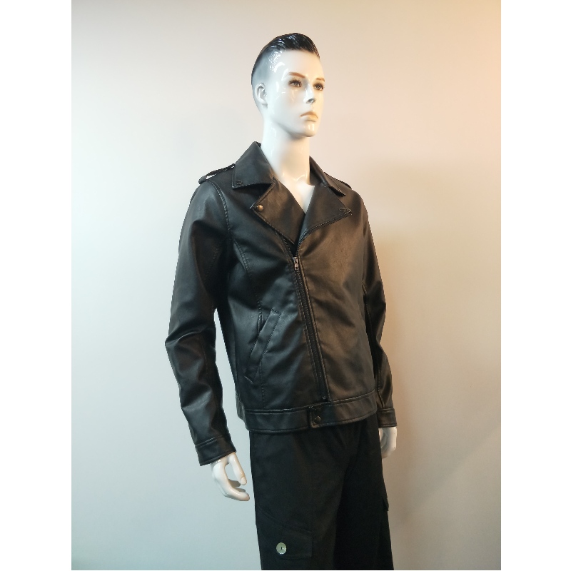 VESTE BIKER PU NOIR HOMME RLMPJ0001