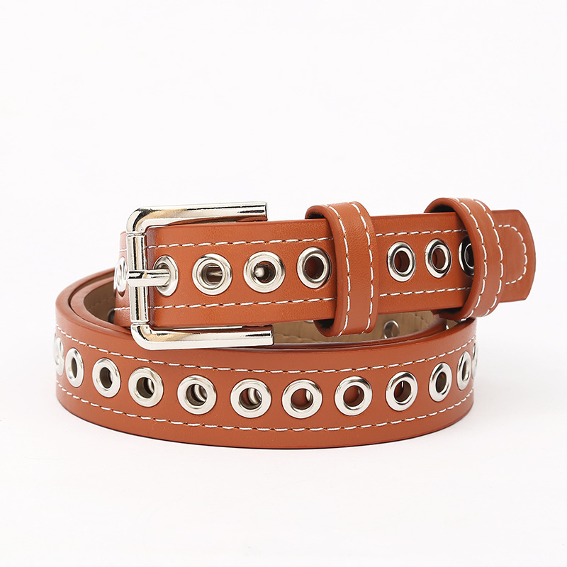 HD0728--2019 Nouvelle arrivée la moins chère Ceinture en cuir de la mode féminine avec œillet 1.5inches