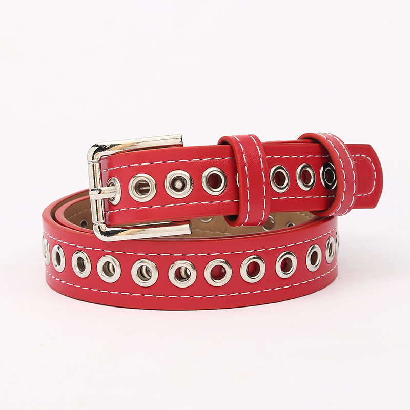 HD0728--2019 Nouvelle arrivée la moins chère Ceinture en cuir de la mode féminine avec œillet 1.5inches