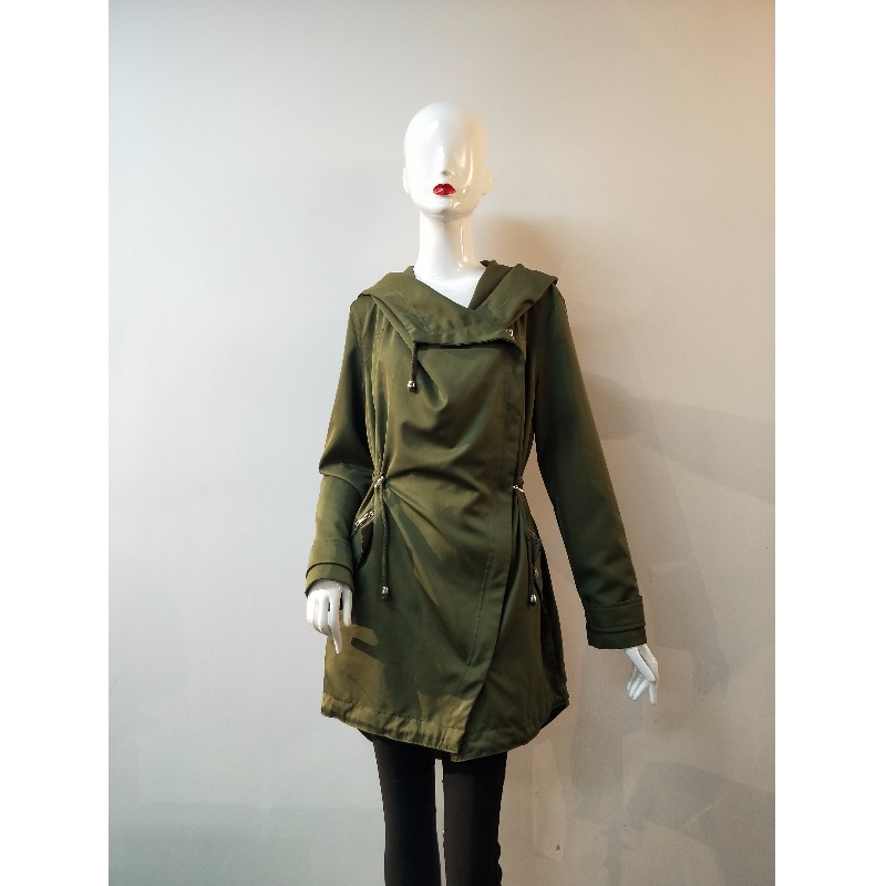 VESTE IRRÉGULIÈRE KHAKI POUR FEMMES RLWJ0001