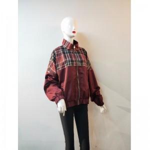 VESTE PLAID BURGUNDY LADIES 'RLWJ0002