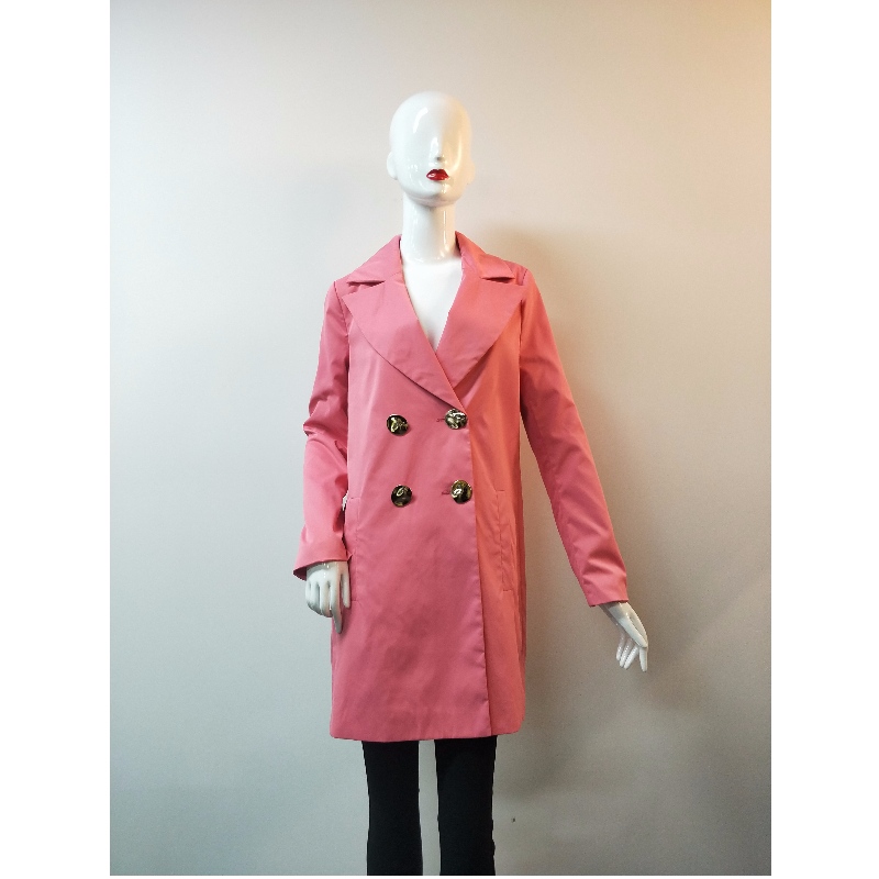 VESTE TRENCH ROSE POUR FEMMES RLWJ0013