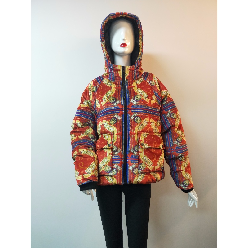 MANTEAU DE PULFERIE IMPRIME COULEUR POUR FEMME RLWC0002