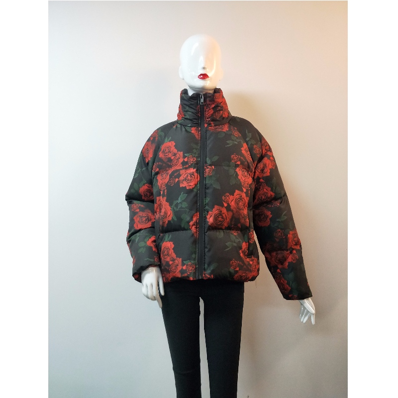 MANTEAU EN POUDRE IMPRIMÉ FLEURS POUR FEMMES RLWPC0007
