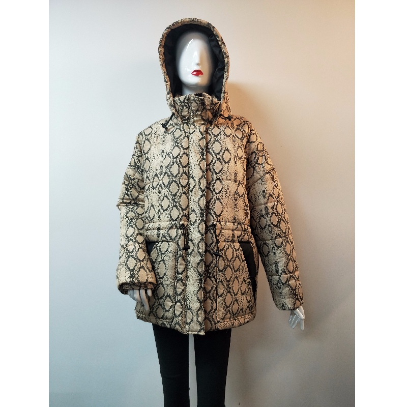 MANTEAU REMBOURRÉ IMPRIMÉ SERPENTINE POUR FEMMES RLWPC0008