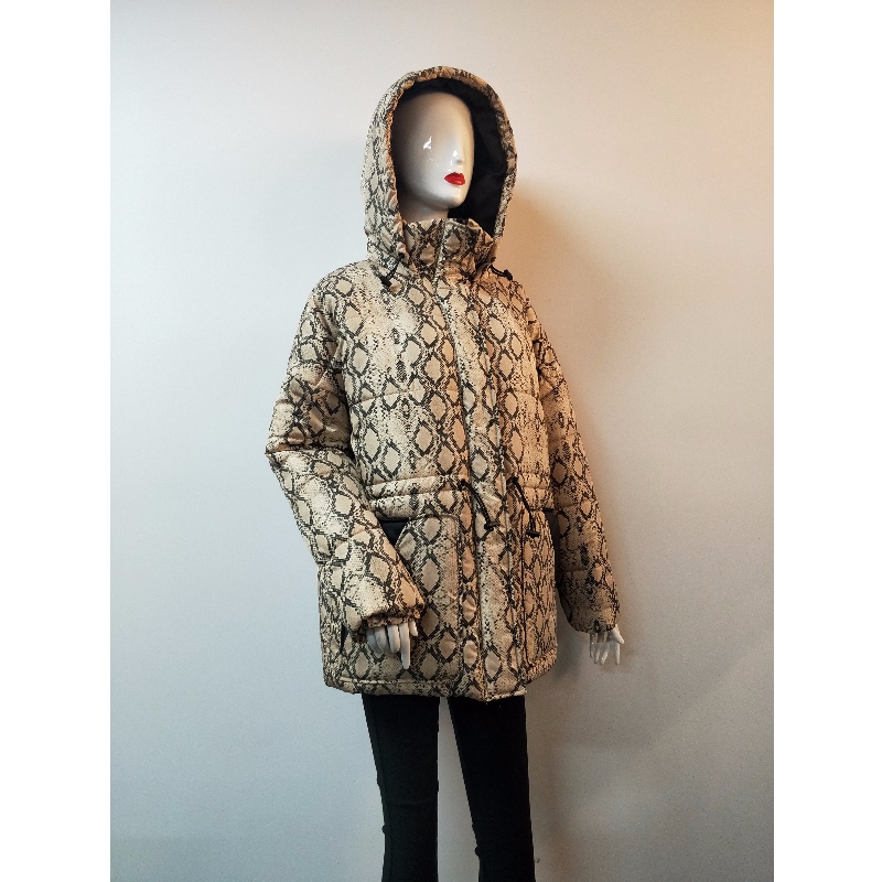 MANTEAU REMBOURRÉ IMPRIMÉ SERPENTINE POUR FEMMES RLWPC0008
