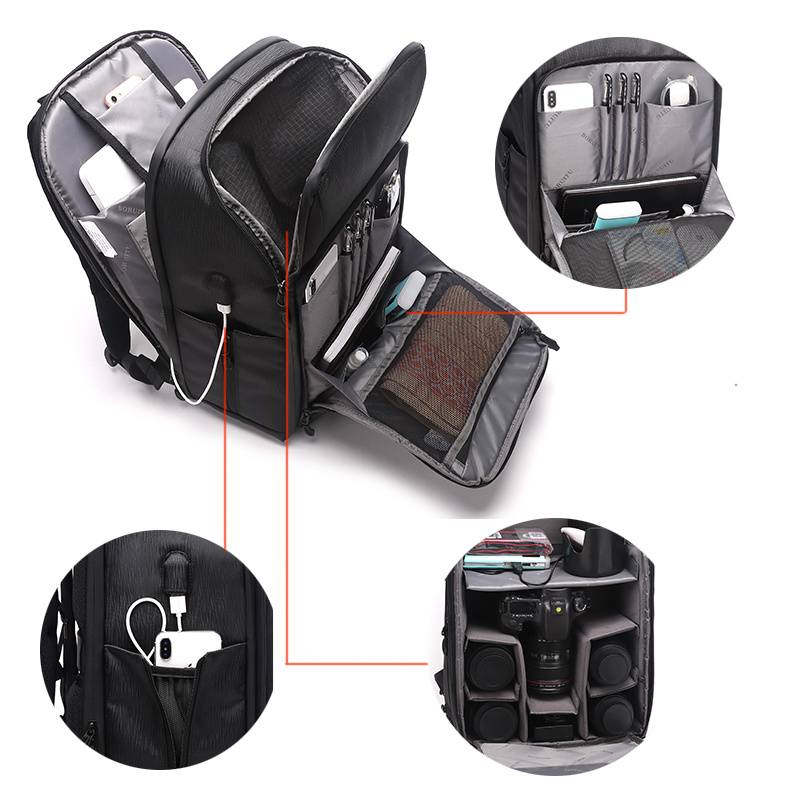 Diat BRTMA250A USB Caméra Ordinateur Portable Extérieur Sac à Dos Multifonctionnel Professionnel