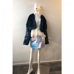 MANTEAU DE FOURRURE COURT MARINE POUR FEMME RLWF0005