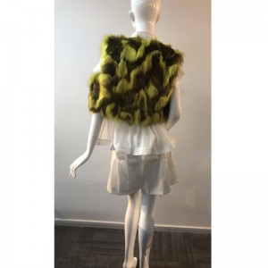 GILET EN FOURRURE DOUBLE COULEUR RLWF0010