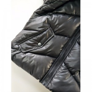 MANTEAU À CAPUCHE NOIR POUR ENFANTS RLCPC0001M