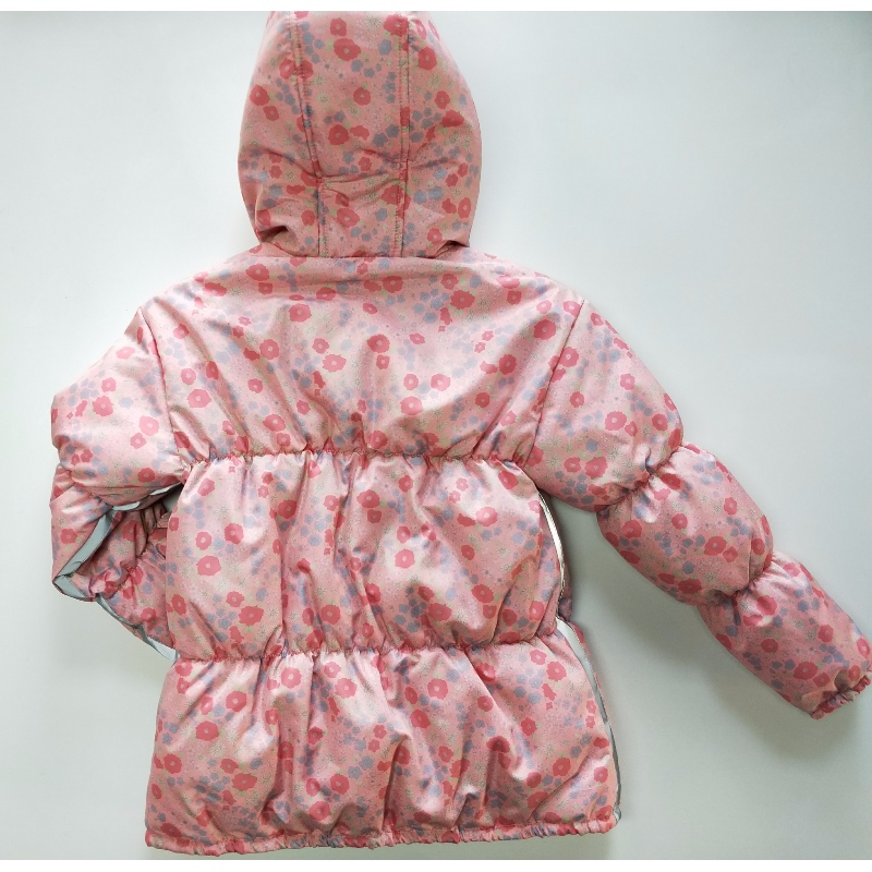 MANTEAU POUFFRE IMPRIMÉ FLEUR ROSE RLCPC0008N POUR ENFANTS