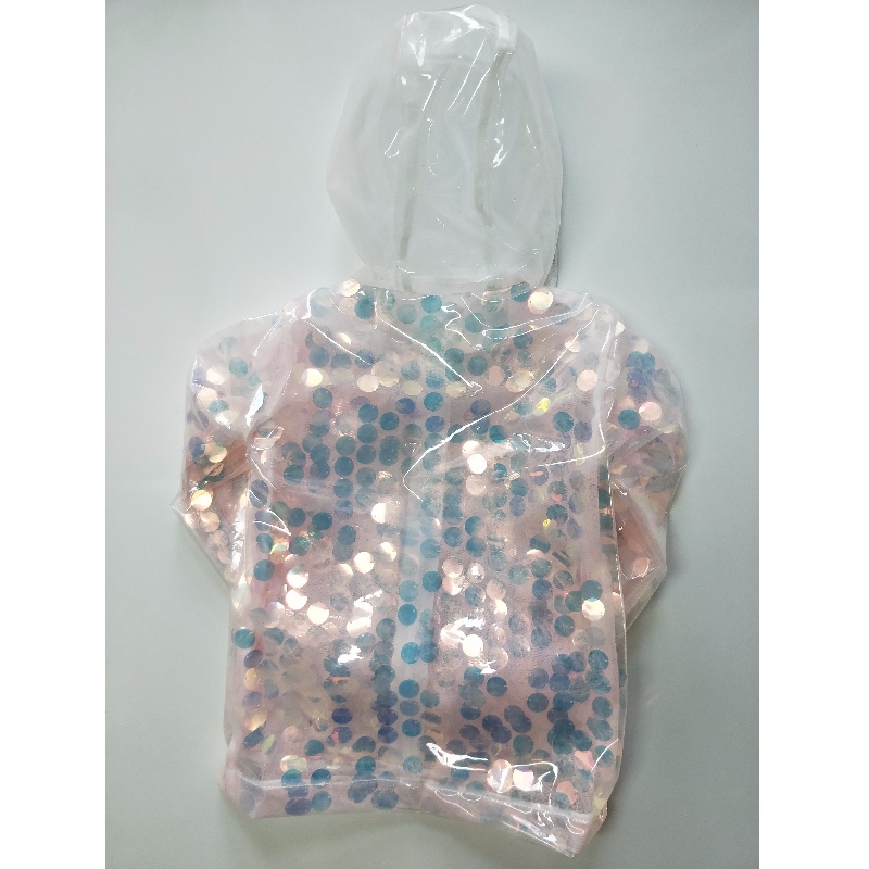 VESTE EN TPU À CAPUCHE EN SEQUIN POUR ENFANTS RLCTJ0003N