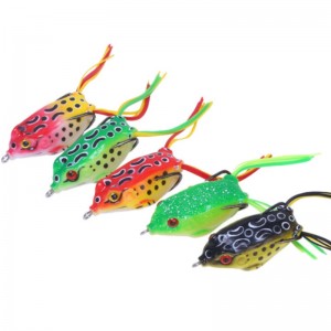 Grenouille de tonnerre en silicone simulé Lei grenouille route appâts faux appâts double crochet appâts noirs poissons noirs spécialisés dans la mise à mort des engins de pêche