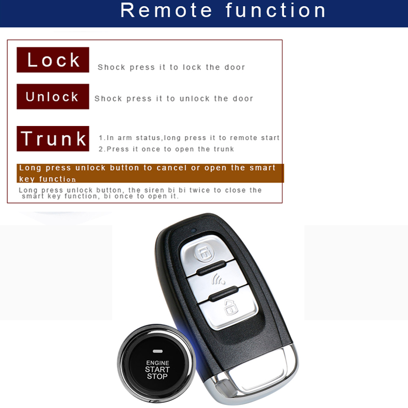 Verrouillage et déverrouillage automatique RFID du système d'entrée sans clé PKE dans le démarreur d'alarme de voiture