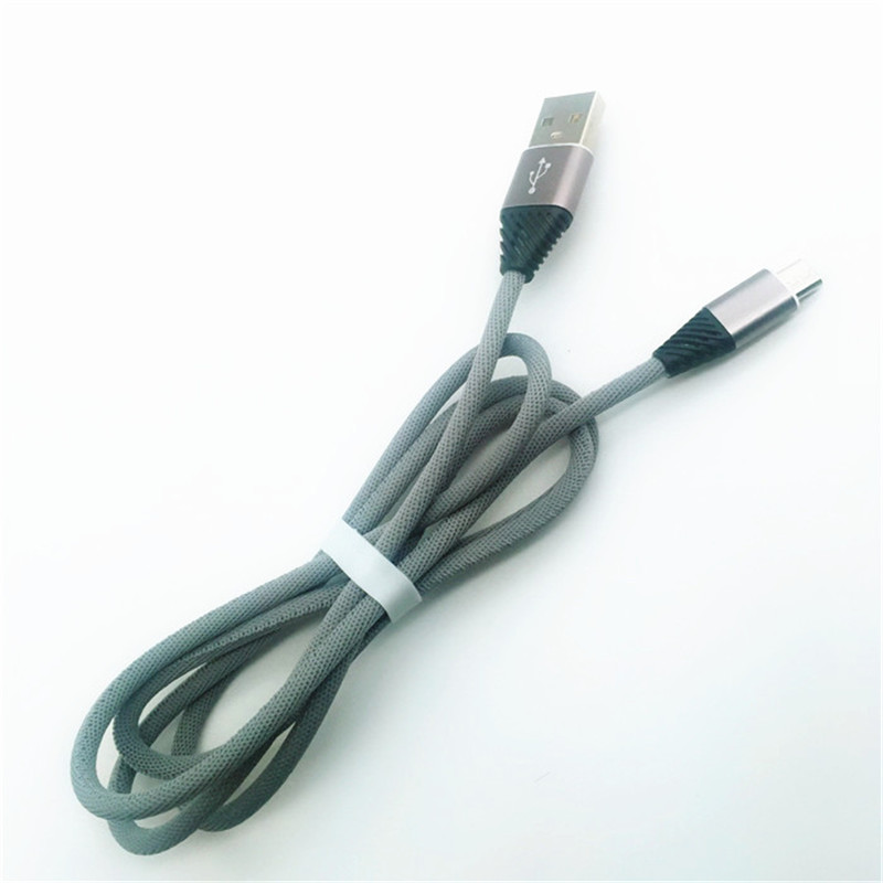 KPS-1004CB Micro Custom coton tissage 1m 2.2a câble de charge rapide micro usb pour Android