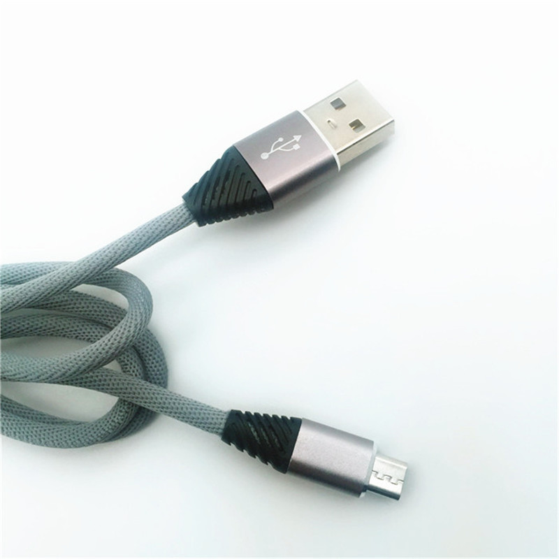 KPS-1004CB Micro Custom coton tissage 1m 2.2a câble de charge rapide micro usb pour Android