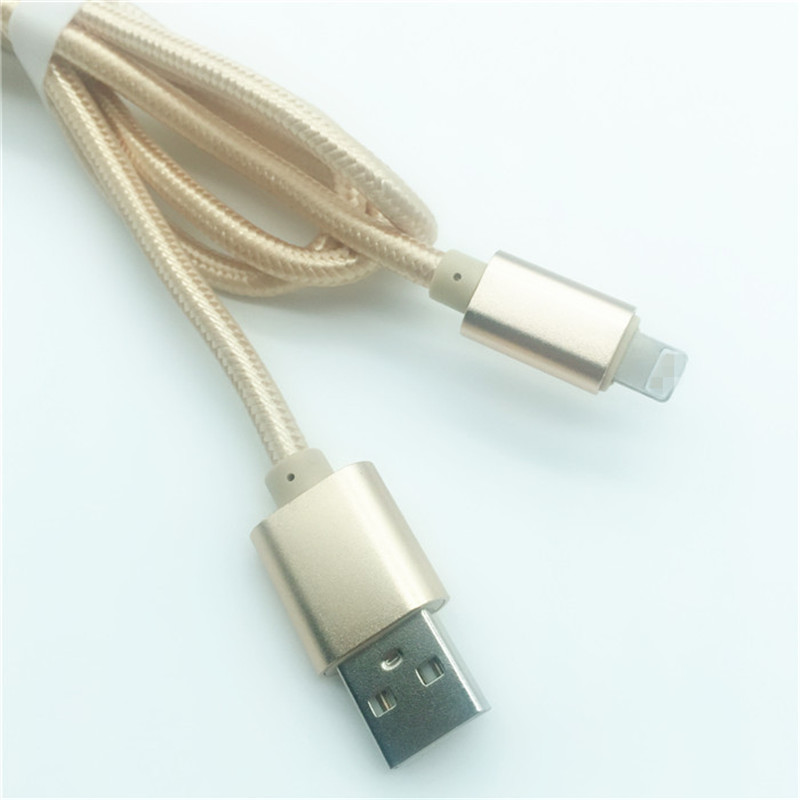 KPS-1005CB 8PIN 2M Nylon de haute qualité tressé 2A, câble de données USB rapide pour Iphone