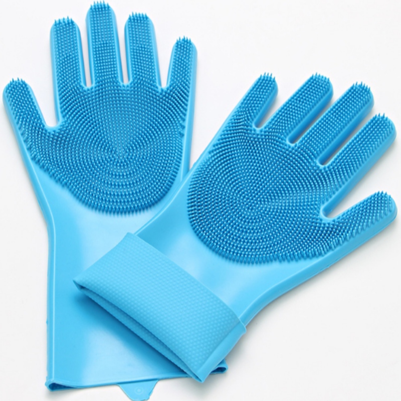 Gants en silicone pour la vaisselle, isolation thermique, brosse anti-dérapante et anti-usure pour le nettoyage de la cuisine