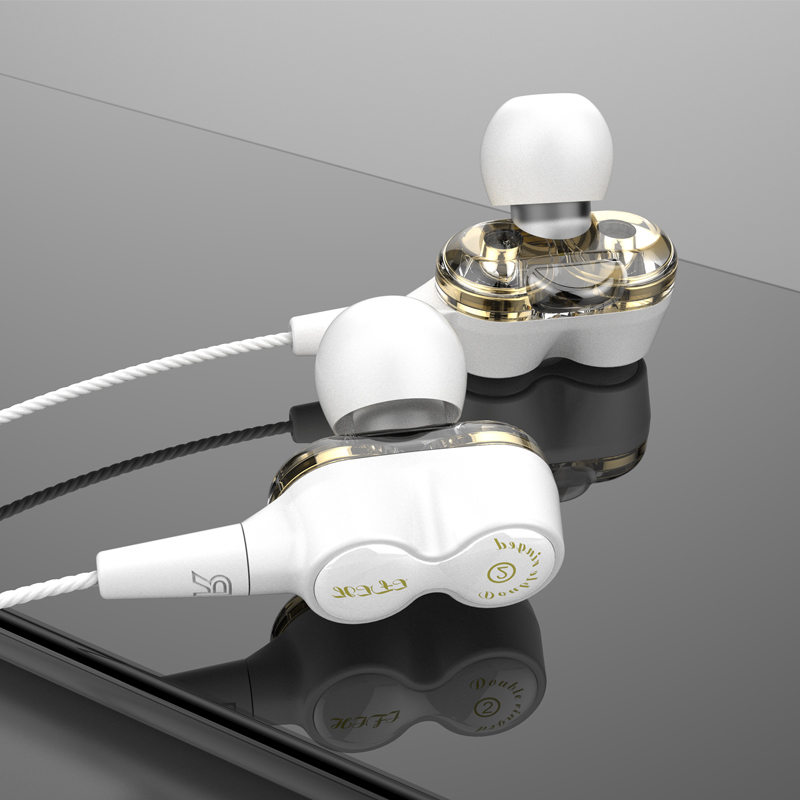 2019 Nouveau double conducteur bonne basse profonde stéréo Salut-Fi In-ear filaire écouteur OE18