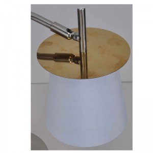 Lampe de table avec abat-jour en tissu et feuille de décoration