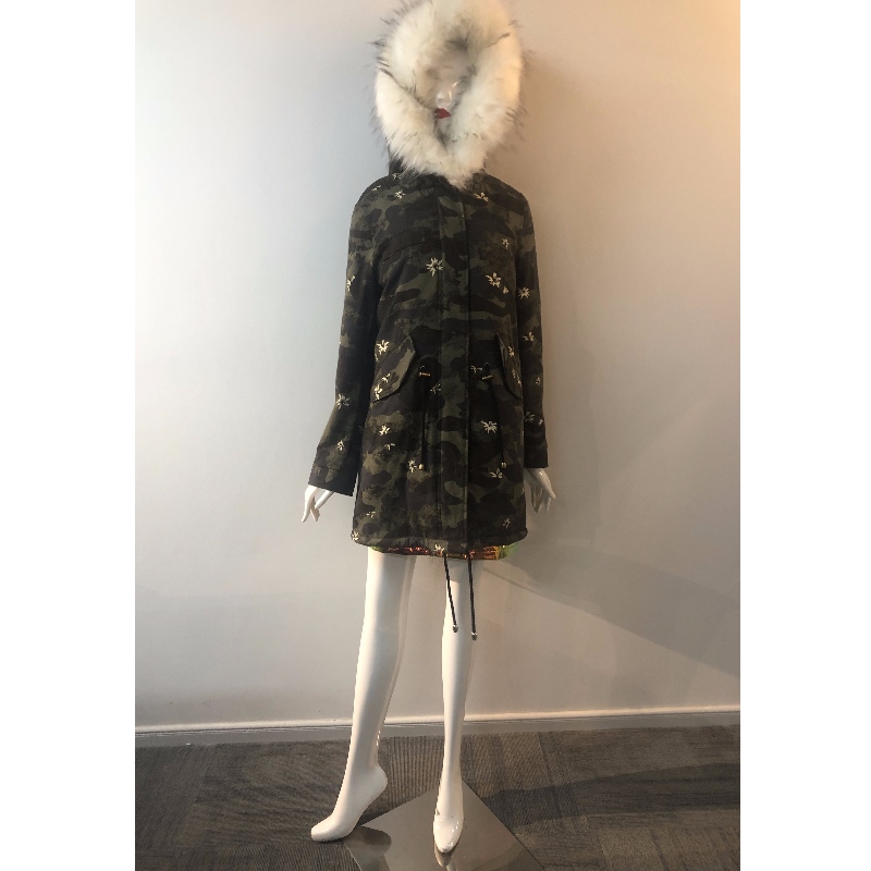 MANTEAU À CAPUCHE CAMO POUR DAMES RLWPC0034