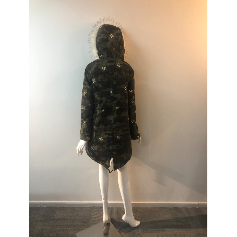 MANTEAU À CAPUCHE CAMO POUR DAMES RLWPC0034