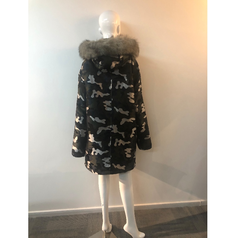 MANTEAU À CAPUCHE CAMO POUR DAMES RLWPC0039