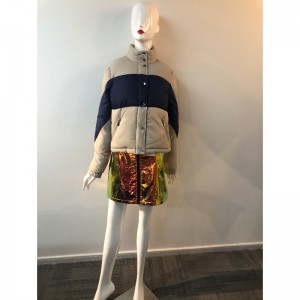 MANTEAU COL COLLIE CONTRASTE POUR FEMME RLWPC0046