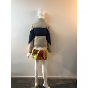 MANTEAU COL COLLIE CONTRASTE POUR FEMME RLWPC0046