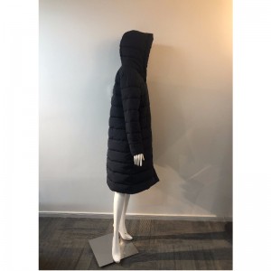 Manteau long noir pour femmes RLWPC0056