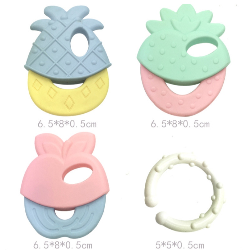 Silicone bébé gomme meulage bâton nouveau-né fruits gomme jouet macaron sonner cloche accessoires