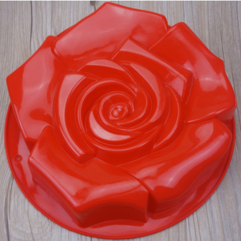 Silicone moule à gâteau unique surdimensionné moule à gâteau rose monotrou grande fleur plaque de cuisson bricolage outil de cuisson