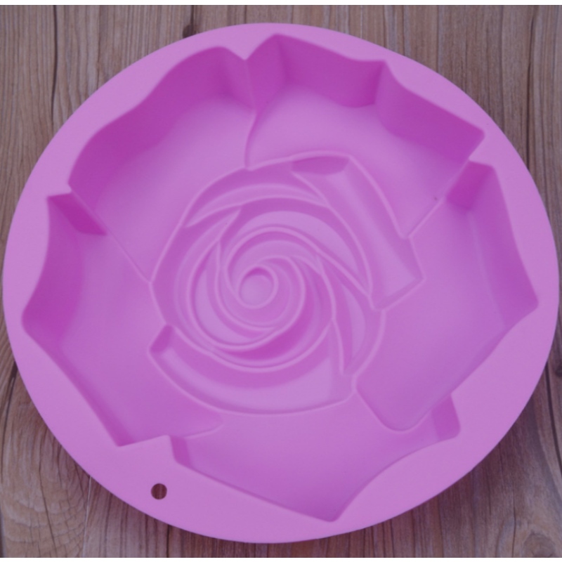 Silicone moule à gâteau unique surdimensionné moule à gâteau rose monotrou grande fleur plaque de cuisson bricolage outil de cuisson