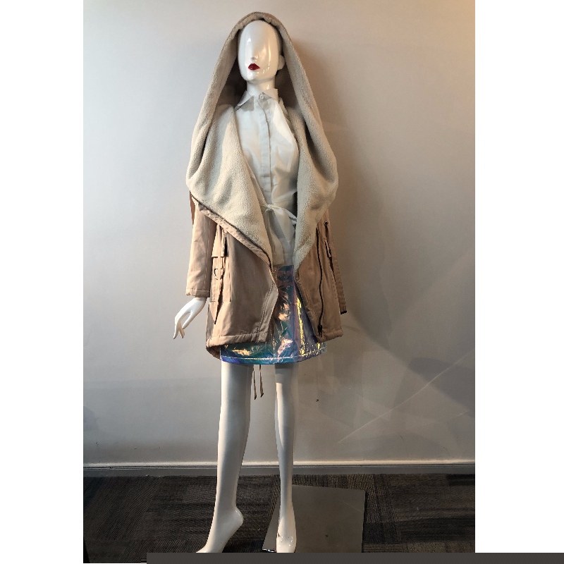 PARKA DE CASCADES POUR DAMES AVEC DOUBLURE DE BORG EN ROSE RLWPC0075