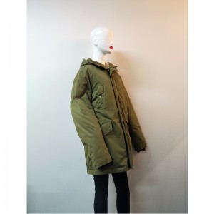MANTEAU À CAPUCHE KHAKI POUR FEMME RLWPC0088