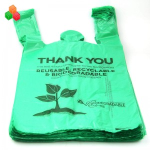 Promotion logo personnalisé coloré non toxique 100% compostable biodégradable pe + d2w poubelle en plastique refuser le sac à provisions rouleau