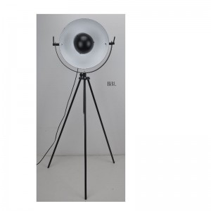 Lampadaire LED pour trépied avec fonction de réglage vers le haut et le bas, abat-jour noir mat à l'intérieur blanc