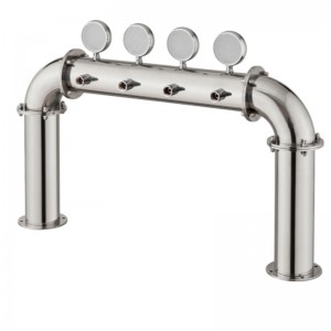 Bière Equipement de distribution Bar Restaurant Colonne viticole haut de gamme 4 trous Type de porte Tour à vin Avec Lampe PVD