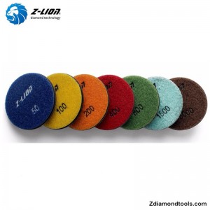Tampons de polissage diamantés humides pour résine Z-LION ZL-16K, projets de pierre