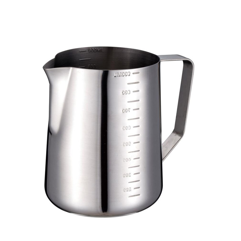 pichet de lait chaud d'art de latte de vente avec 350/600/900 ml avec des balances de mesure