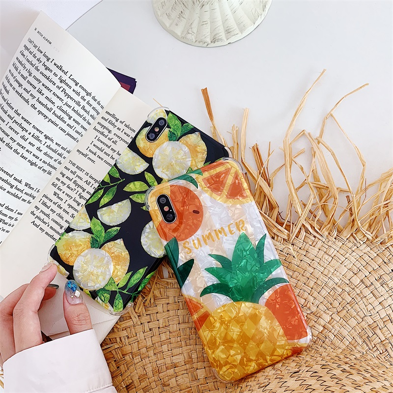 Etui de téléphone ananas et citron